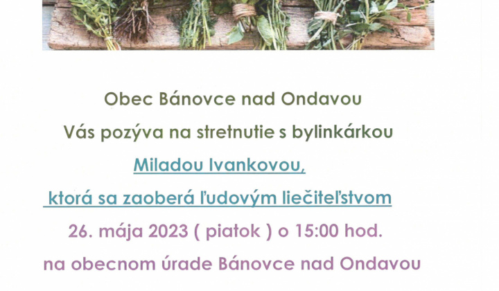 Beseda s bylinkárkou 26.5.2023